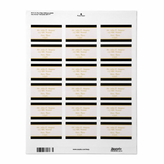 Zwart-gouden rand etiket (Full Sheet)