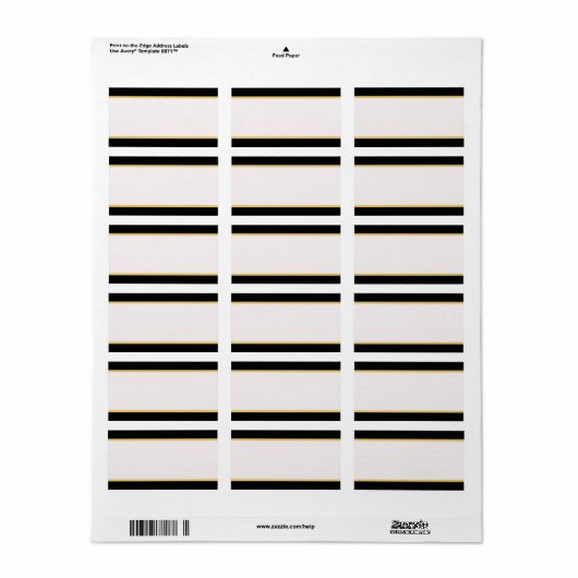 Zwart-gouden rand etiket (Full Sheet)