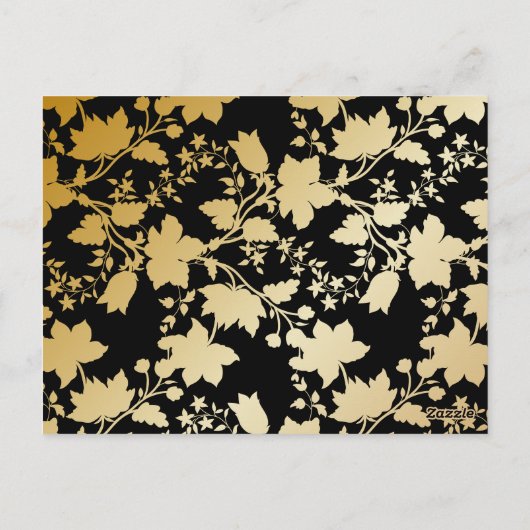 Zwart Gouden Ring Islamitisch Verloving Briefkaart (Achterkant)