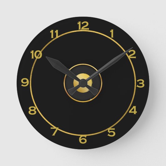 Zwart-gouden  ronde klok (Voorkant)