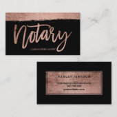 Zwart gouden roos met notaris visitekaartje (Voorkant / Achterkant)