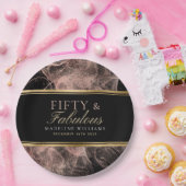 Zwart gouden Roos, zwart, vijftig en liefdesnaam Papieren Bordje (Feest)