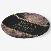 Zwart gouden Roos, zwart, vijftig en liefdesnaam Papieren Bordje (Gekanteld)