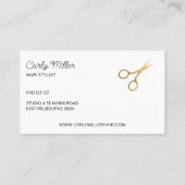 Zwart & Gouden Schaar Patroon Haar Stylist Salon Visitekaartje (Achterkant)