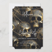 Zwart Gouden Schedel Volwassen Halloween Party Mod Kaart (Voorkant)