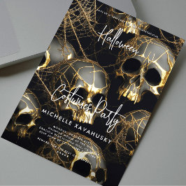 Zwart Gouden Schedel Volwassen Halloween Party Mod Kaart