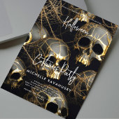 Zwart Gouden Schedel Volwassen Halloween Party Mod Kaart