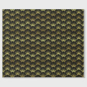 Zwart gouden schuifplanken Classy Deco Scale Cadeaupapier (Vlak)