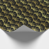 Zwart gouden schuifplanken Classy Deco Scale Cadeaupapier (Hoek)