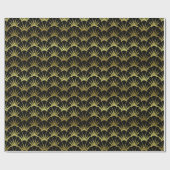 Zwart gouden schuifplanken Classy Deco Scale Cadeaupapier (Vlak)