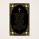 Zwart Gouden Script Uitvaartmonument Gebed Kaart (Achterkant)