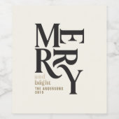 Zwart-gouden  smaakjes cadeau wijn etiket (Enkel label)