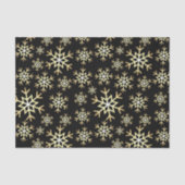 Zwart gouden sneeuwschildpapier voor kerstfeestdag tissuepapier (Voorkant)