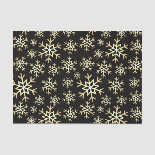Zwart gouden sneeuwschildpapier voor kerstfeestdag tissuepapier