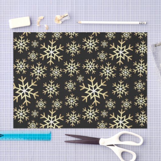 Zwart gouden sneeuwschildpapier voor kerstfeestdag tissuepapier (Craft)