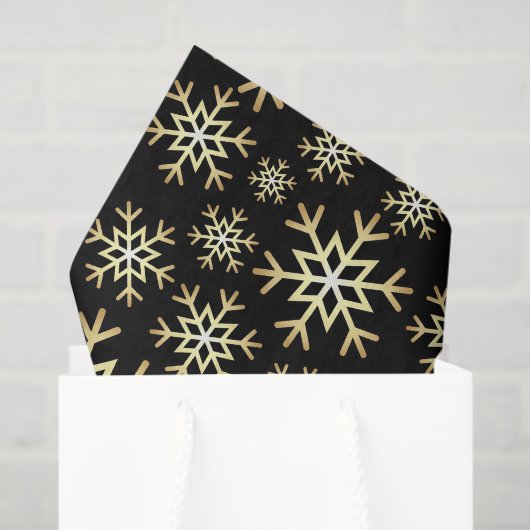 Zwart gouden sneeuwschildpapier voor kerstfeestdag tissuepapier (Cadeauzakje)