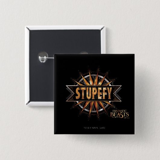 Zwart-gouden spell Afbeelding Vierkante Button 5,1 Cm (Voorkant /achterkant)