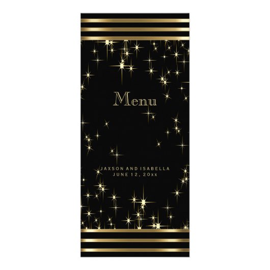 Zwart & gouden Starlight met Bars - Menu (Voorkant)