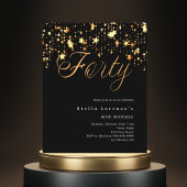 Zwart gouden sterren budget 40e verjaardag uitnodi