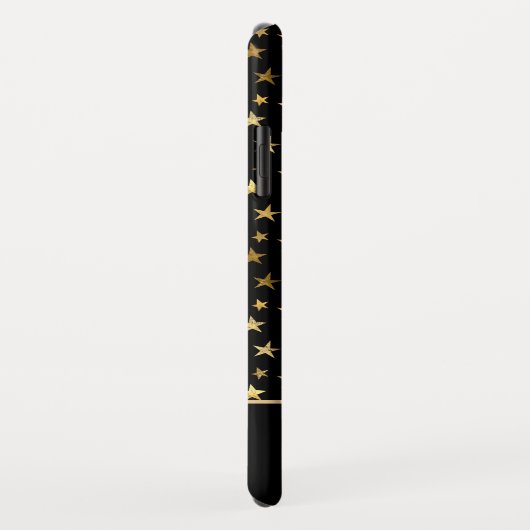 Zwart - Gouden Sterren Celestial Monogram Case-Mate iPhone Case (Achterkant/rechts)