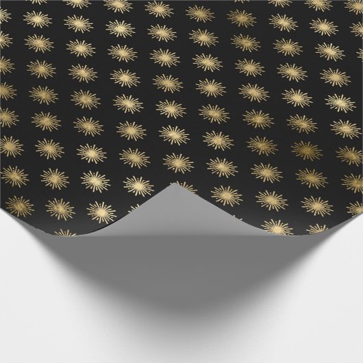 Zwart Gouden Sterren Confetti Delicate Confetti Zo Cadeaupapier (Hoek)