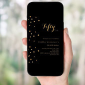 Zwart gouden sterren elegante verjaardag kaart