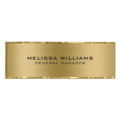 Zwart & gouden strepen Modern geometrisch ontwerp Naambadge (Voorkant)