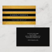 Zwart/gouden strepen Modern Visitekaartje (Voorkant / Achterkant)