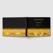 Zwart gouden strik Sweet 16 Gastenboek (Volledig)