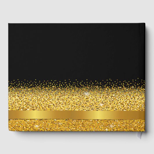 Zwart gouden strik Sweet 16 Gastenboek (Achterkant)