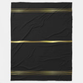 Zwart-gouden strips elegant design rendy fleece deken (Voorkant)
