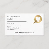 Zwart & Gouden Tand Logo Tandarts | Tandartsenpost Visitekaartje (Achterkant)