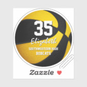 zwart gouden team kleuren kinder basketbal sticker (Vel)