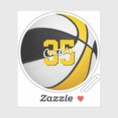zwart gouden team kleuren kinder basketbal sticker (Vel)
