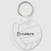 zwart gouden team kleuren meisjes volleybal sleutelhanger (Achterkant)