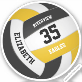 zwart gouden team kleuren meisjes volleybal sticker