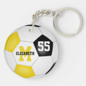 zwart gouden team kleuren voetbaltas label sleutelhanger (Achterkant)