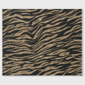 Zwart gouden tijgerstrijkplank cadeaupapier (Vlak)