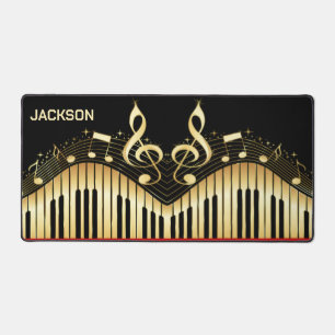 Zwart-gouden toetsenbord bureaumat