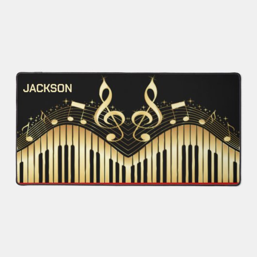 Zwart-gouden toetsenbord bureaumat (Voorkant)