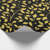 Zwart-gouden tonerlade naadloos patroon cadeaupapier (Hoek)