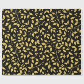 Zwart-gouden tonerlade naadloos patroon cadeaupapier (Vlak)