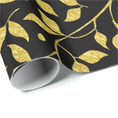 Zwart-gouden tonerlade naadloos patroon cadeaupapier (Rol Hoek)