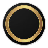 Zwart-gouden trim keramische knop (Voorkant)