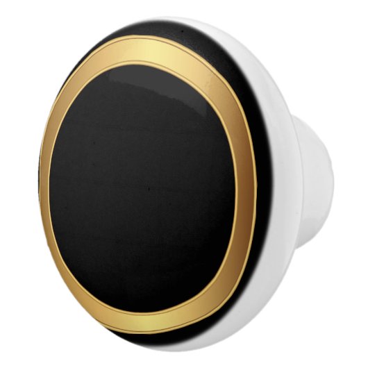 Zwart-gouden trim keramische knop (Rechts)