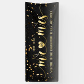 Zwart Gouden Trouwbanner voor Verloving voor Mr en Spandoek (Verticaal)