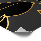 Zwart gouden tulpen: luxe bloemenpatroon poster (Hoek)