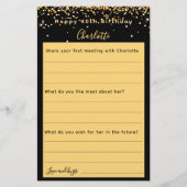 Zwart gouden verjaardagswenskaart (Voorkant)