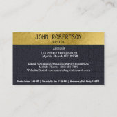 Zwart Gouden Vis Elegante Kerk Visitekaartjes (Achterkant)