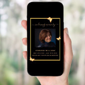 Zwart gouden vlinder fotografie kaart